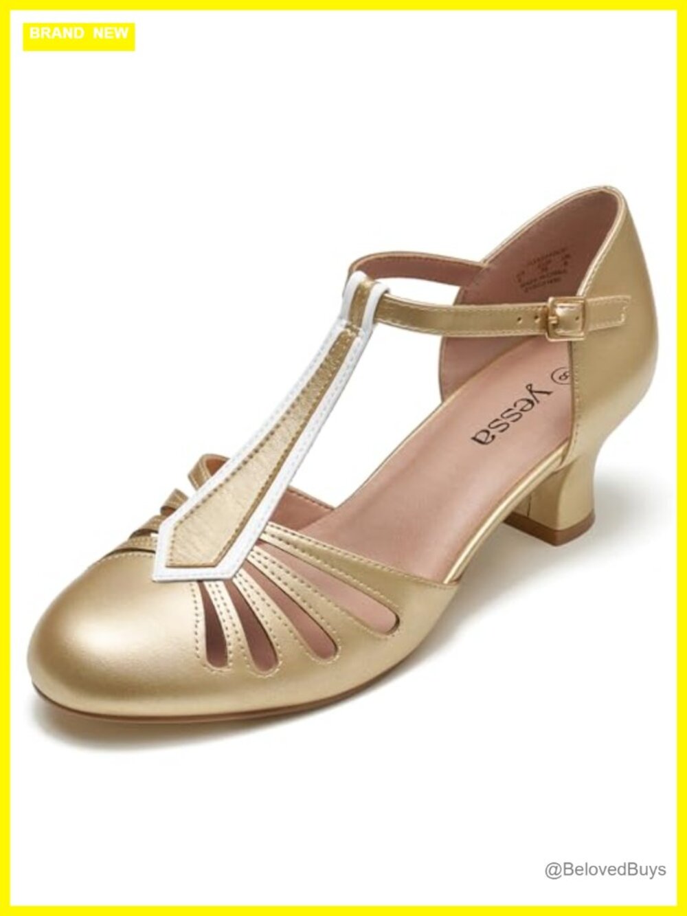YESSA 2" Character Dance Shoes T-Strap Retro 1920s Gatsby Flapper
